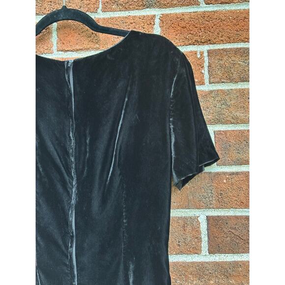 Vintage 1980s CFTC Studio Black Velvet Mini Dress LBD AS IS - Picture 9 of 11